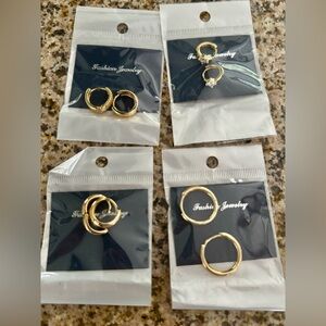 Elegant Gold Hoop Earrings Set